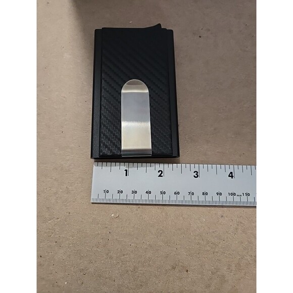 MOSIYEEF Smart Secure Card Wallet Black Carbon Fiber Minimalist Pop Up - Picture 5 of 6